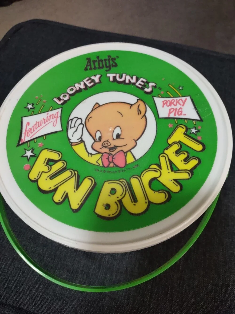 1989 ARBY'S Fun Bucket Looney Tunes Porky Pig 6.5
